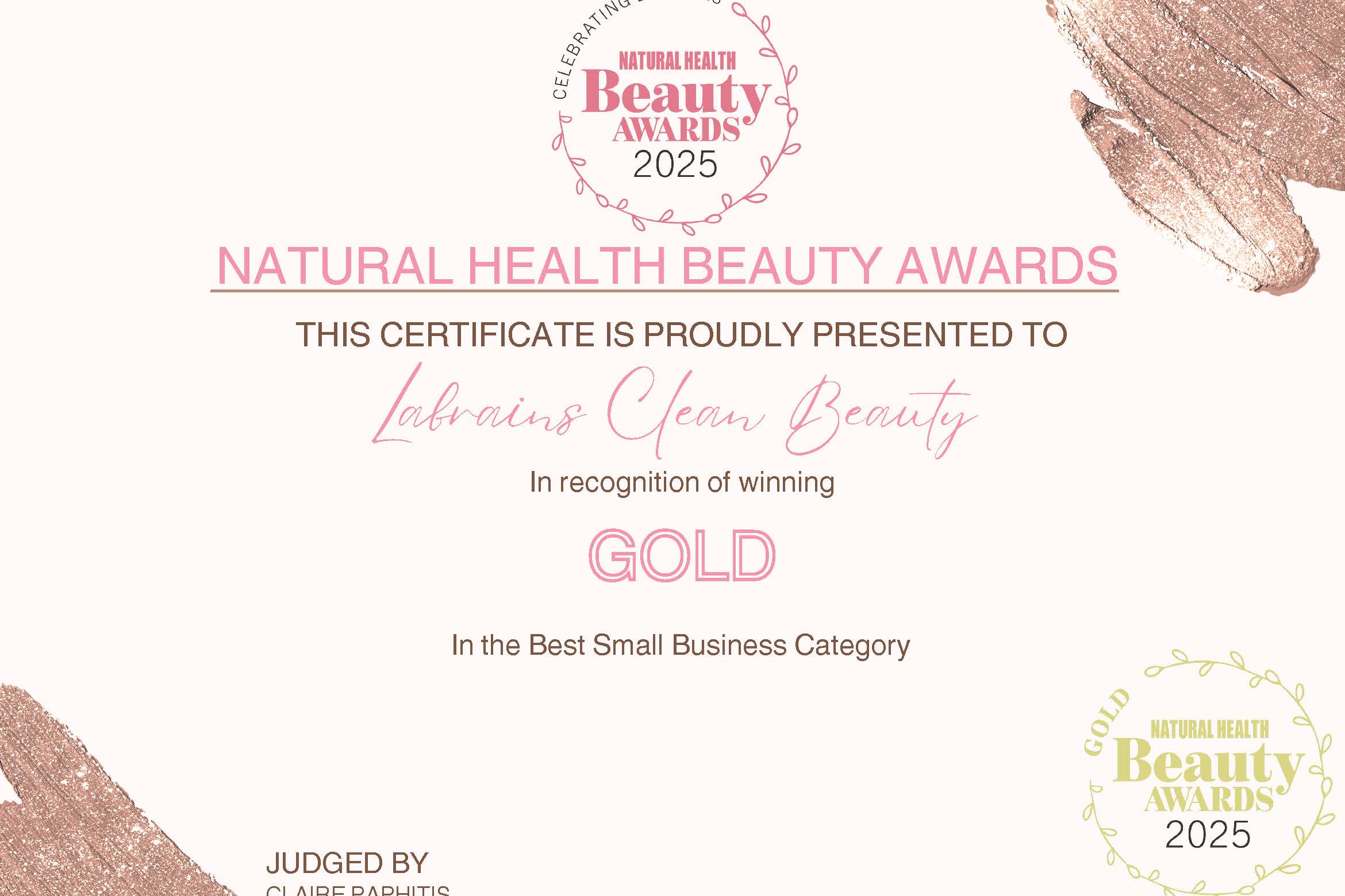 LABRAINS has been honored at the 2025 Natural Health Beauty Awards