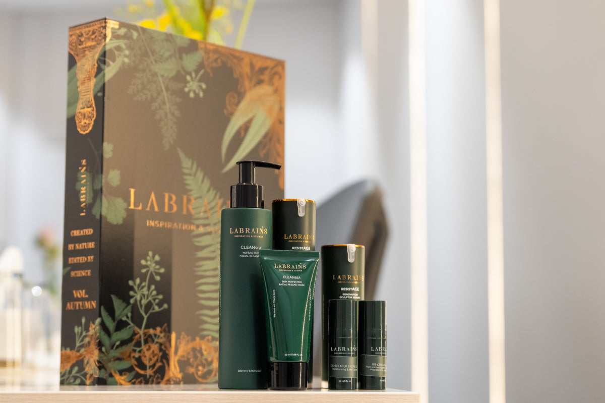 Labrains products in front of gift box
